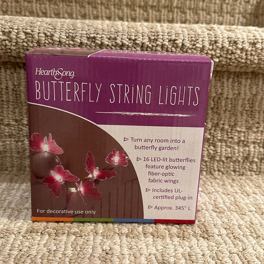 Pink butterfly light set